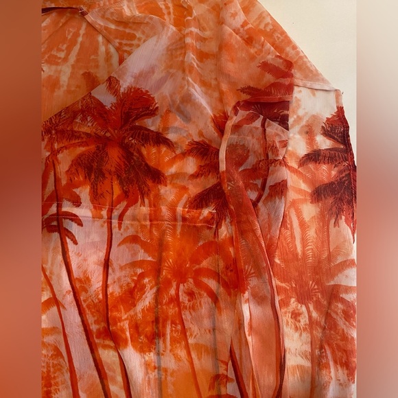 BLEU ROD BEATTIE Women's Living Color Orange Cover-up Caftan Size Small NWT - Picture 7 of 9